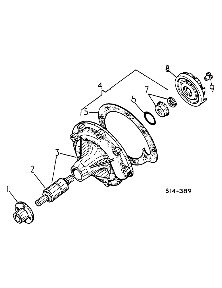 Схема запчастей Case IH 684 - (12-061) - WATER PUMP Power