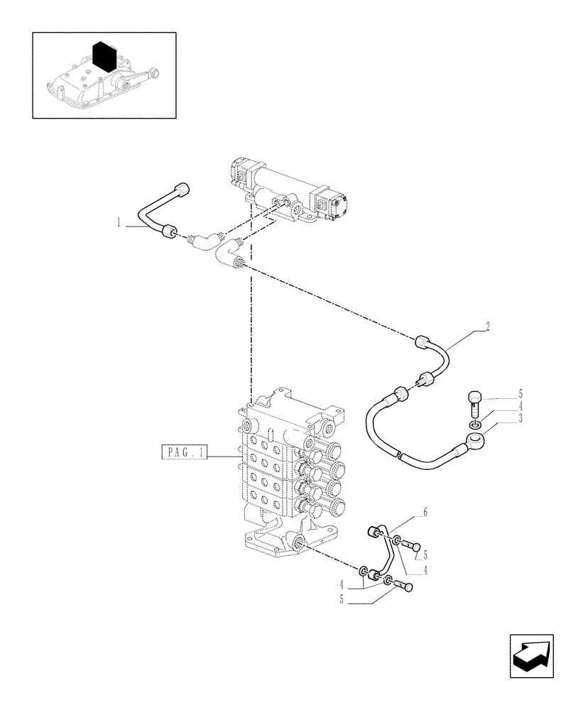 Схема запчастей Case IH JX1060C - (1.82.7/12[04]) - (VAR.166) 4 REMOTE VALVES FOR EDC - PIPE - C5484 (07) - HYDRAULIC SYSTEM