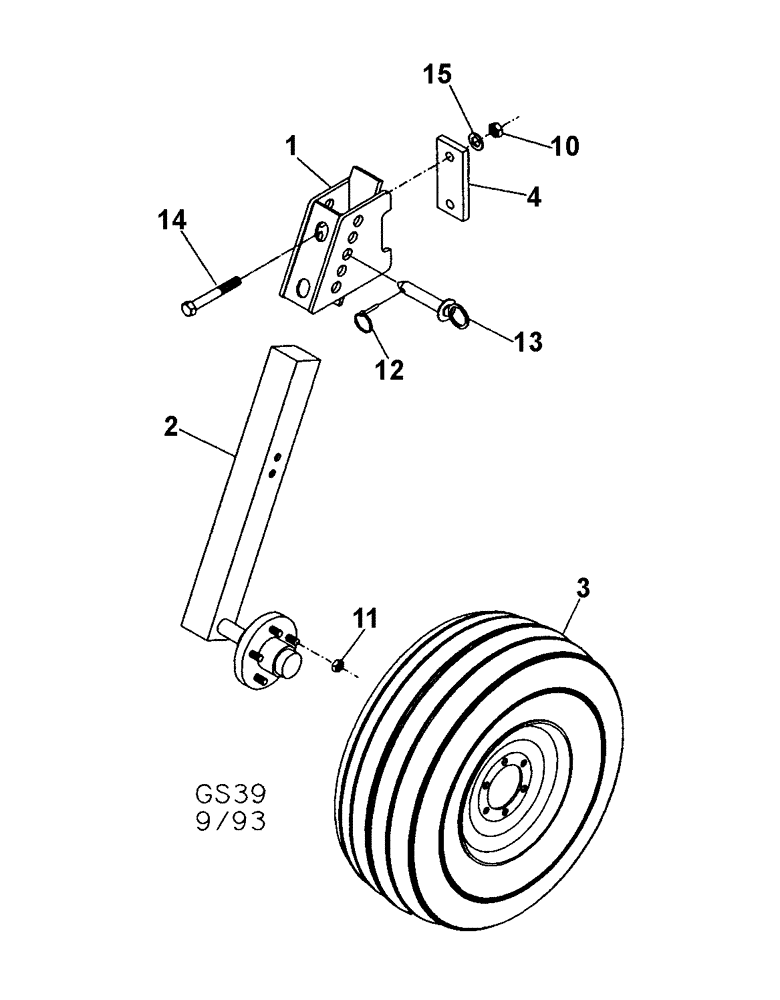 Схема запчастей Case IH TIGER-MATE - (09-07) - WING STABILIZER WHEEL (09) - CHASSIS/ATTACHMENTS