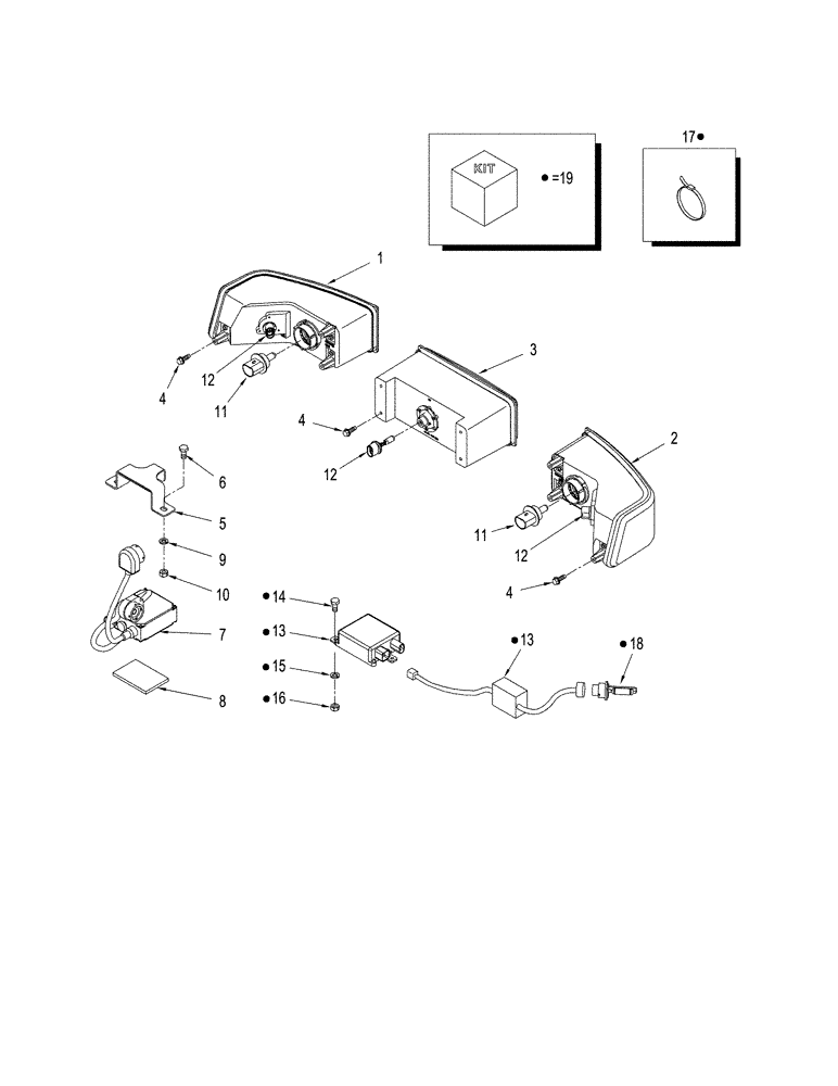 Схема запчастей Case IH STX325 - (04-14) - HEADLAMPS (04) - ELECTRICAL SYSTEMS