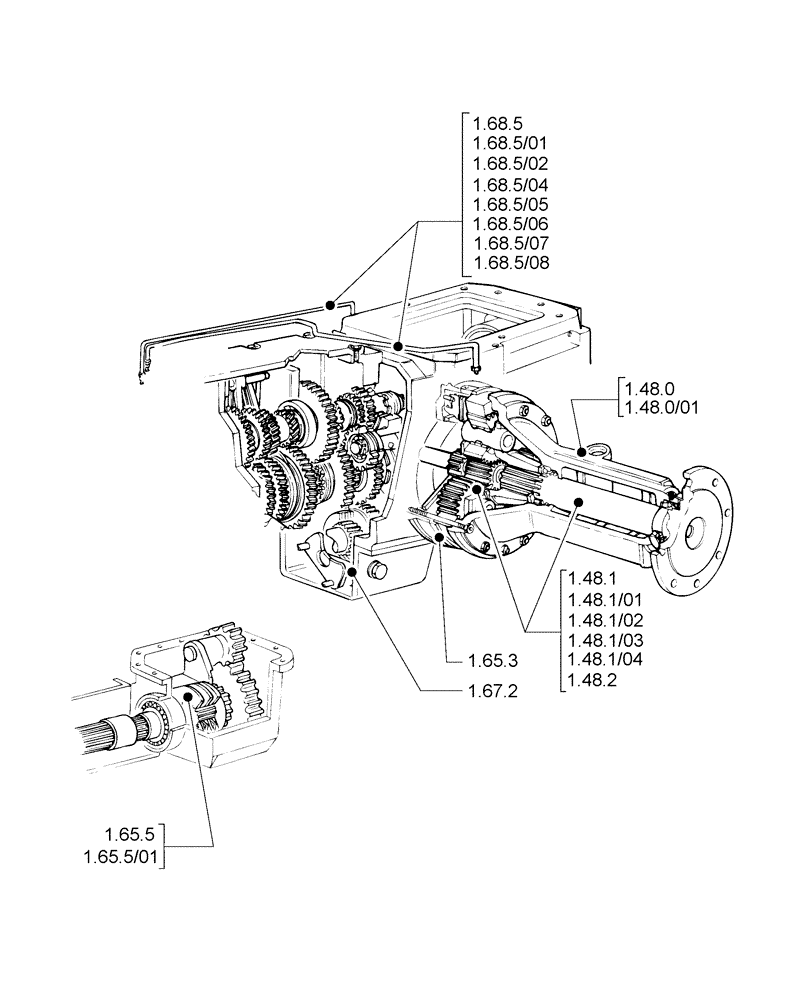 Схема запчастей Case IH JX1100U - (SEC. 05) - REAR AXLE (00) - GENERAL