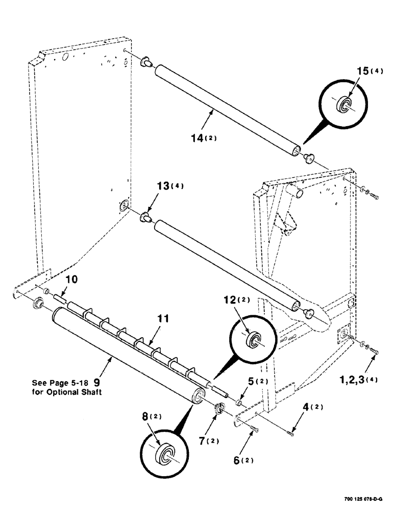 Схема запчастей Case IH 8465 - (5-10) - TAILGATE ROLLER ASSEMBLY, SERIAL NUMBER CFH0077006 THROUGH CFH0077365 (16) - BALE EJECTOR