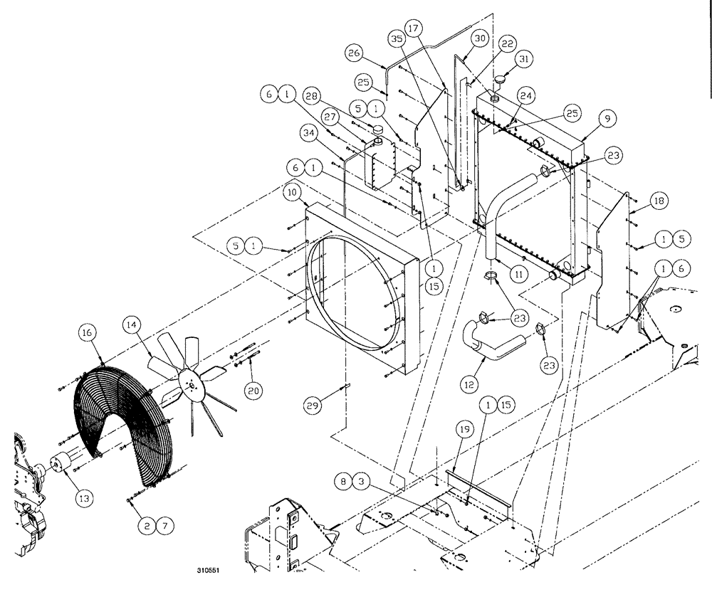 Схема запчастей Case IH SPX4260 - (088) - RADIATOR / FAN GROUP (10) - ENGINE