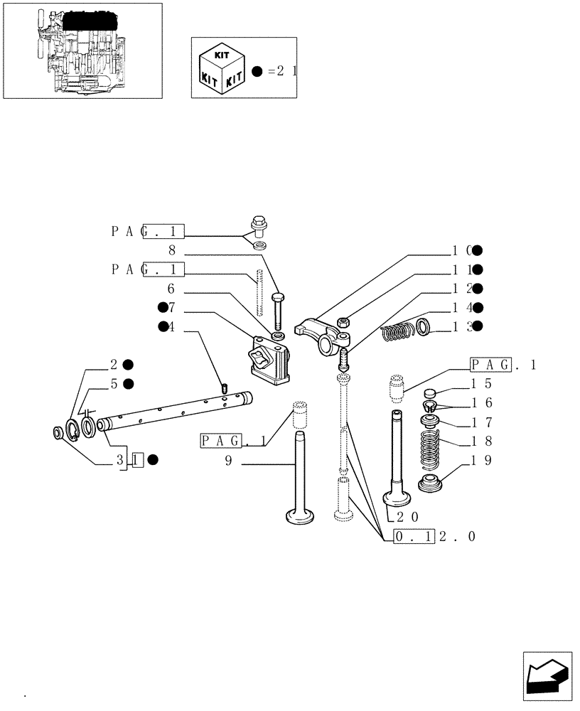 Схема запчастей Case IH JX60 - (0.06.0[02]) - VALVES (01) - ENGINE