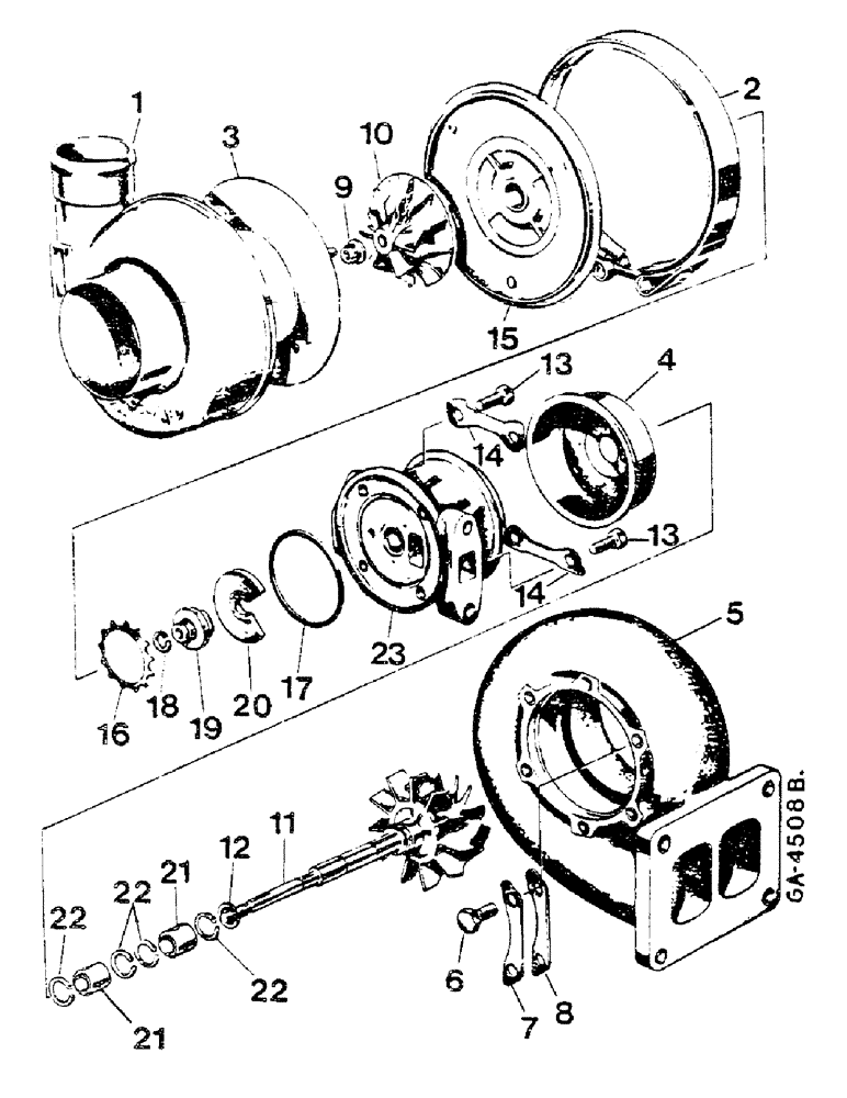 Схема запчастей Case IH D-246 - (15-11) - TURBOCHARGER, C 