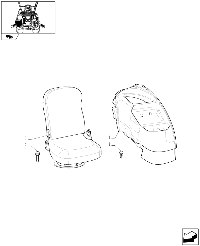 Схема запчастей Case IH PUMA 195 - (1.93.3/02) - (VAR.066/1-865) PASSENGER SEAT - C9014 (10) - OPERATORS PLATFORM/CAB