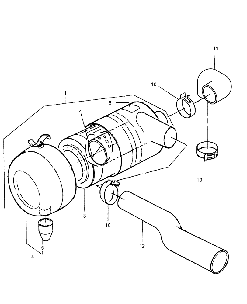 Схема запчастей Case IH DX23 - (02.04) - AIR CLEANER (02) - ENGINE EQUIPMENT