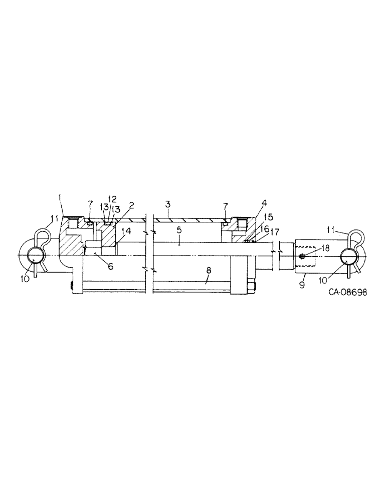 Схема запчастей Case IH 800 - (05-44) - WHEELS, HYDRAULIC CYLINDER, PRINCE, 5 X 12 INCH DOUBLE ACTING UNITS W, X AND Y (06) - POWER TRAIN