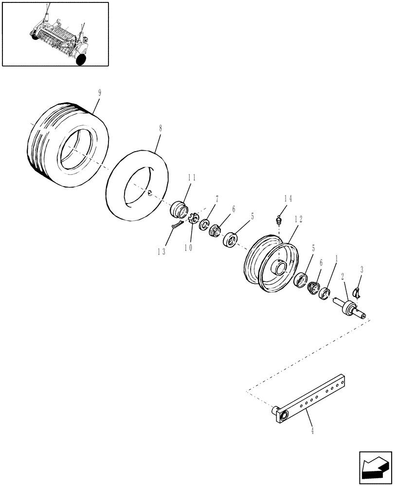 Схема запчастей Case IH RB464 - (11.13) - WHEEL & TIRE, PICKUP, 4 PLY, 16.5 X 6.5-8 (11) - WHEELS