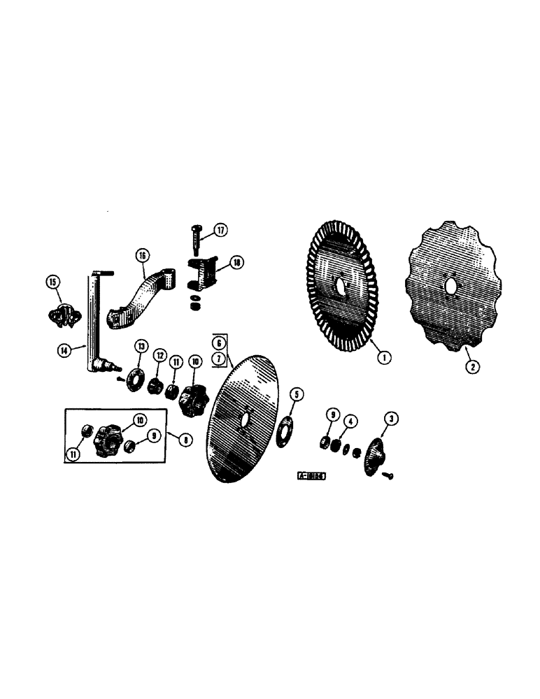 Схема запчастей Case IH 3300-SERIES - (48) - ANTI-FRICTION CANTILEVER COULTER 