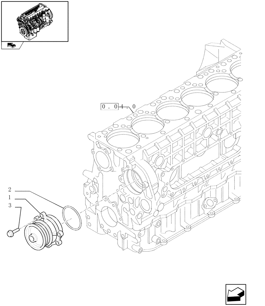 Схема запчастей Case IH F3CE0684C E002 - (0.32.0) - WATER PUMP & RELATED PARTS (504154377) 