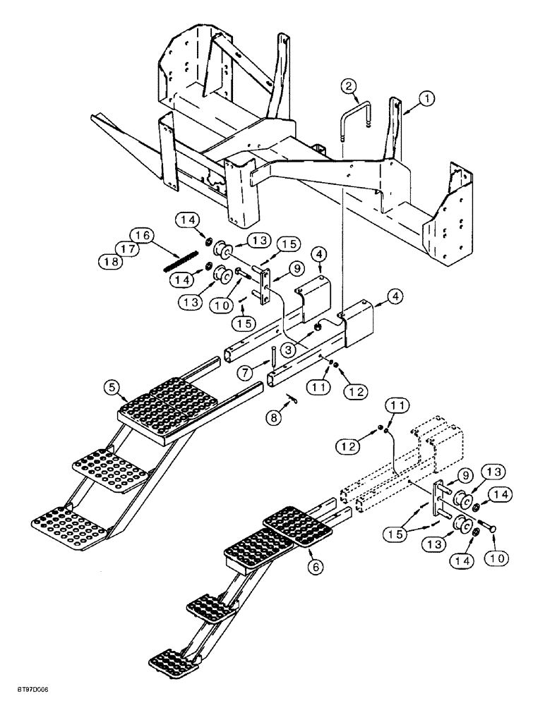 Схема запчастей Case IH 955 - (9C-05E) - MODULE FRAME AND STEP, 8 ROW WITH 22 INCH ROW SPACING, SUGAR BEET (09) - CHASSIS/ATTACHMENTS