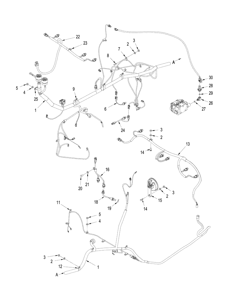 Схема запчастей Case IH STX530 - (04-17) - HARNESS - FRONT FRAME (04) - ELECTRICAL SYSTEMS