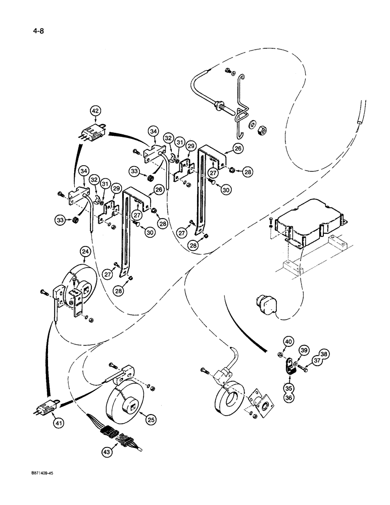 Схема запчастей Case IH 8600 - (4-08) - CART HARNESS, REMOTE MODULE AND SENSORS (04) - ELECTRICAL SYSTEMS