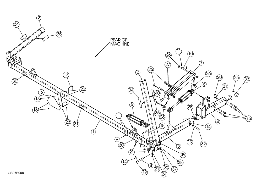 Схема запчастей Case IH 9300 - (75.200.09) - HYDRAULIC LEVELER BAR (09) - CHASSIS/ATTACHMENTS