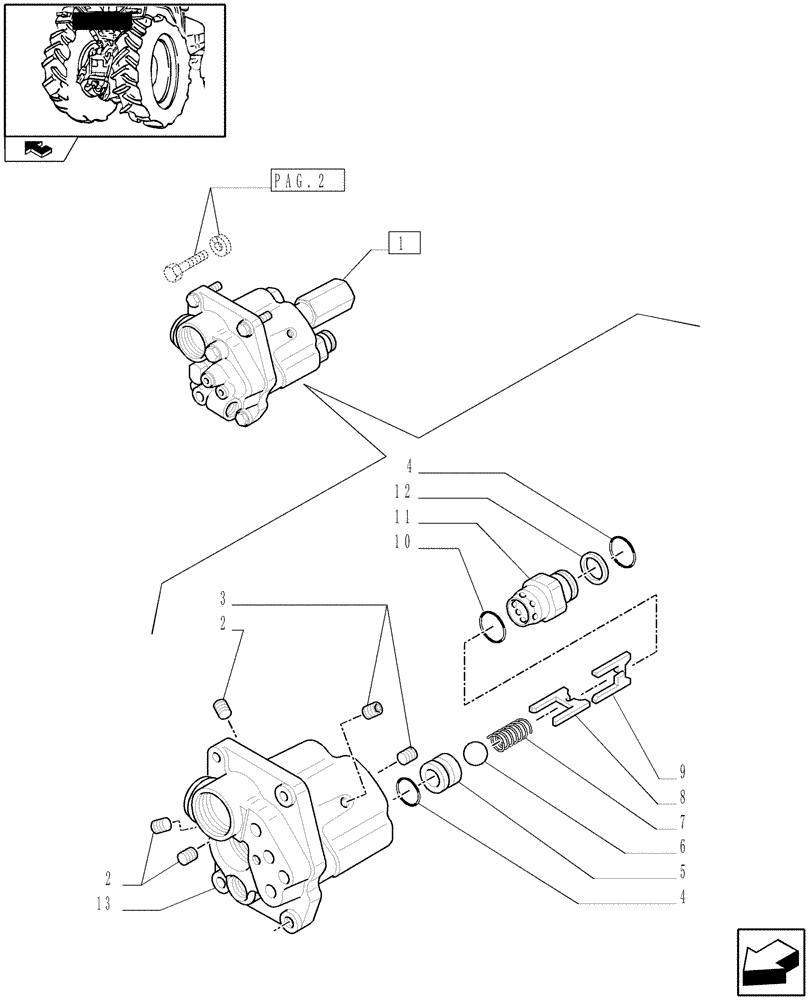 Схема запчастей Case IH FARMALL 85C - (1.82.4[04]) - LIFTER DISTRIBUTOR AND VALVES - BREAKDOWN - C6635 (07) - HYDRAULIC SYSTEM