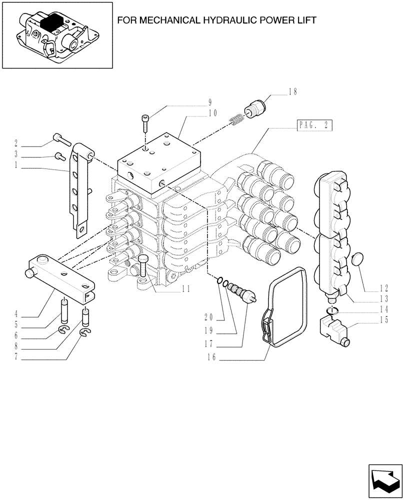 Схема запчастей Case IH MXU100 - (1.82.7/24[01]) - (VAR.355/1) 4 CCLS CONTROL VALVES WITH TRAILER BRAKE VALVE (ITALY) AND ASSOCIATED PARTS (07) - HYDRAULIC SYSTEM