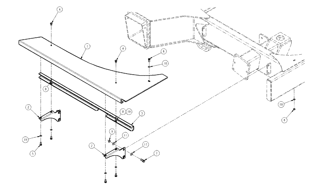 Схема запчастей Case IH SPX4260 - (04-036) - PLATFORM GROUP, EMERGENCY EXIT Suspension & Frame