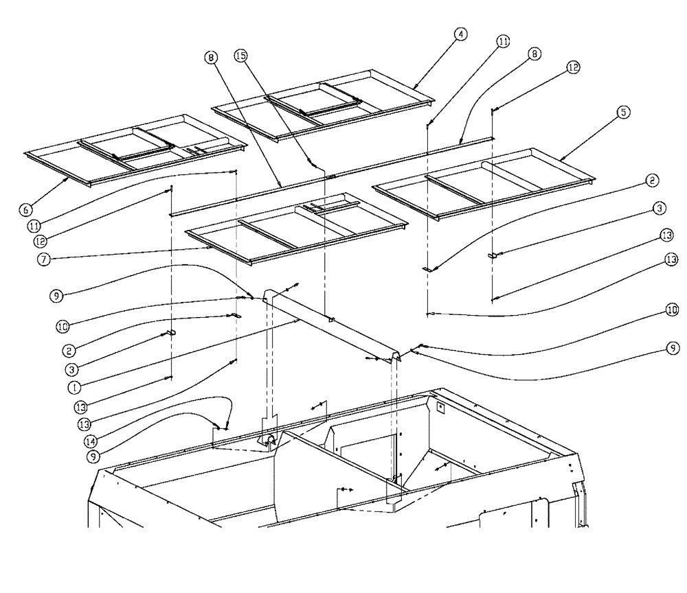 Схема запчастей Case IH FLX810 - (01-003) - MAIN BOX SCREEN GROUP Basic Unit