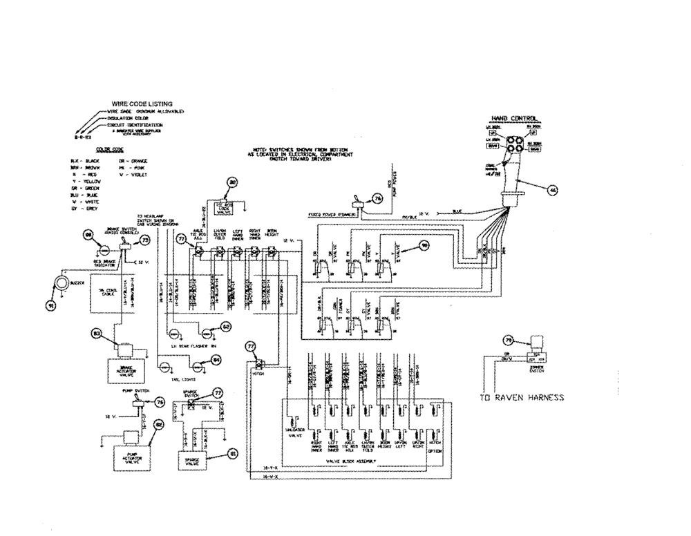 Схема запчастей Case IH PATRIOT XL - (12-004[03]) - WIRING SCHEMATIC - CAB, ENGINE AND VALVE WIRING - VALVE (06) - ELECTRICAL