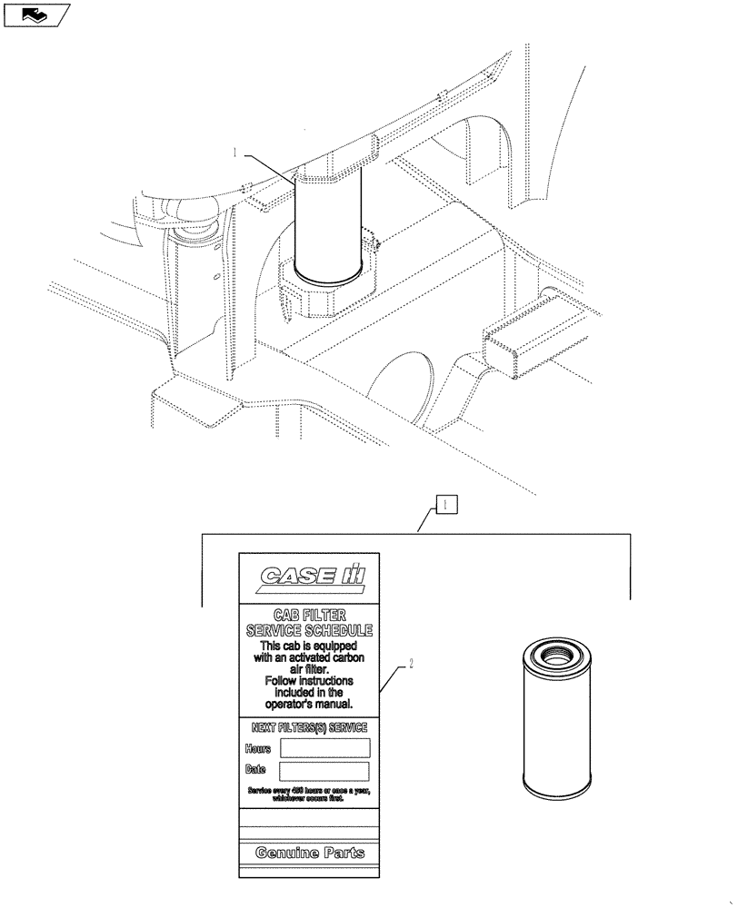 Схема запчастей Case IH TITAN 4030 - (50.206.05) - CARBON HVAC CAB FILTER (50) - CAB CLIMATE CONTROL