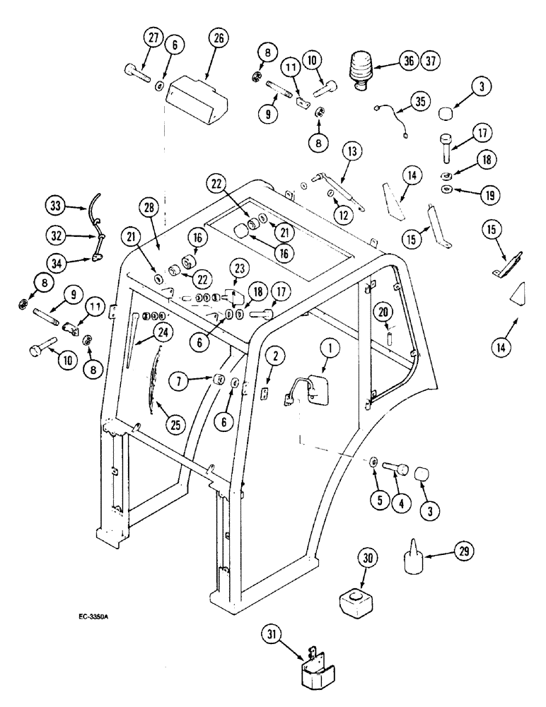 Схема запчастей Case IH 2130 - (9-026) - CAB ACCESSORIES (09) - CHASSIS/ATTACHMENTS