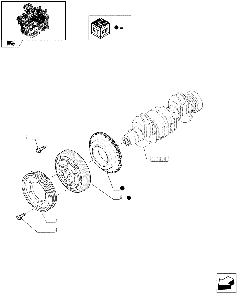 Схема запчастей Case IH FARMALL 95U - (0.08.4) - PULLEY - CRANKSHAFT (01) - ENGINE