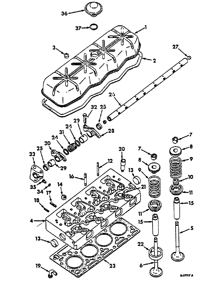 Схема запчастей Case IH 474 - (12-23) - CYLINDER HEAD AND RELATED PARTS Power