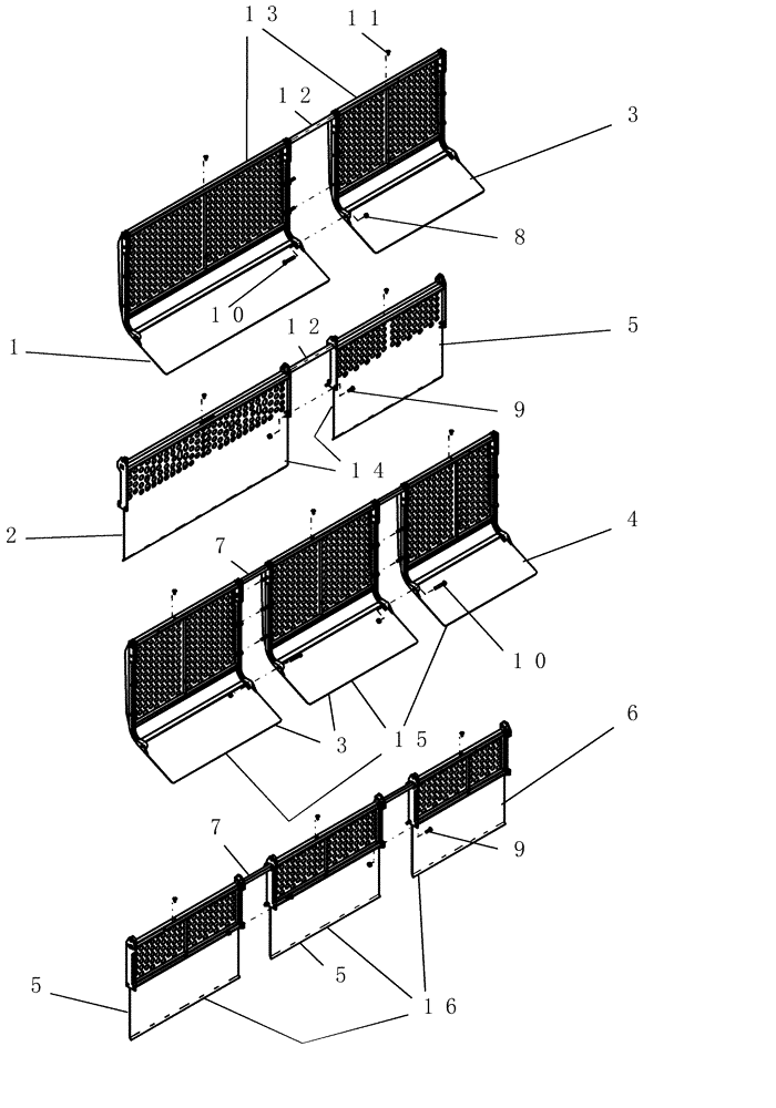 Схема запчастей Case IH 100 - (39.100.20) - SUSPENDED BOOM - FRONT AND REAR PANEL ASSEMBLY (39) - FRAMES AND BALLASTING