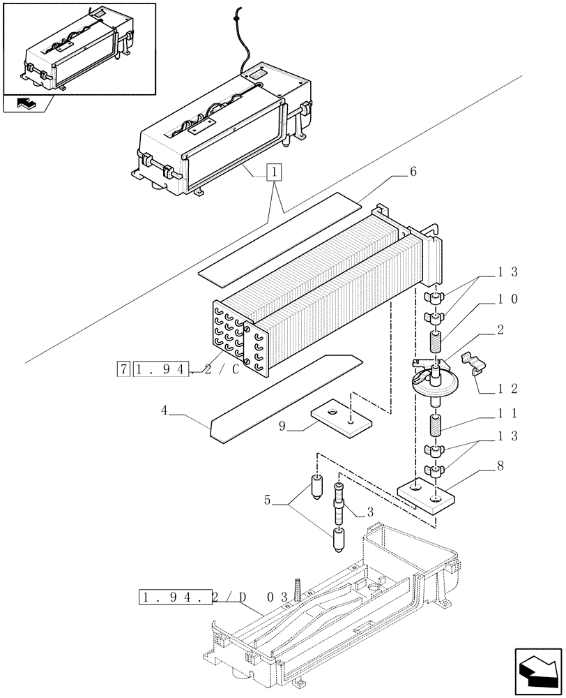 Схема запчастей Case IH PUMA 210 - (1.94.2/ D[02]) - AIR CONDITIONER - BREAKDOWN (10) - OPERATORS PLATFORM/CAB