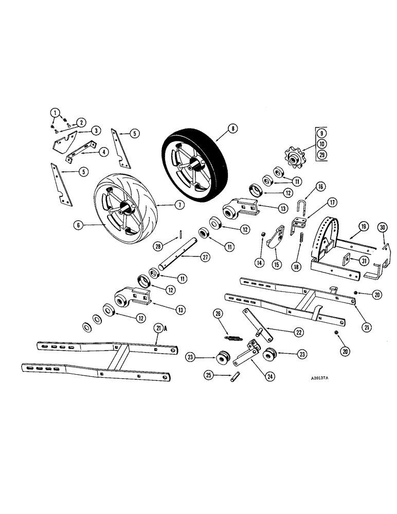 Схема запчастей Case IH K160 - (04) - FRAME ASSEMBLY WITH SCRAPER AND DEPTH CONTROL 