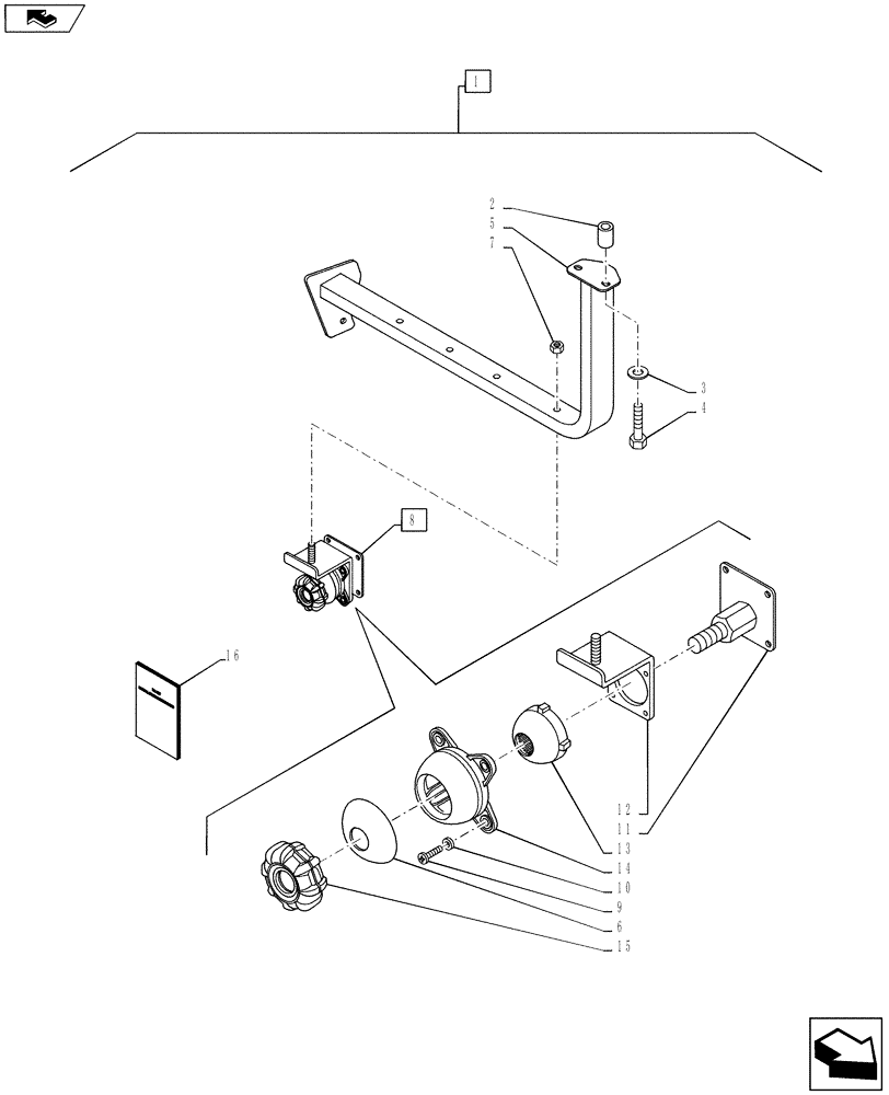 Схема запчастей Case IH PUMA 160 - (88.055.09) - DIA KIT, BRACKET FOR MOUNTING EQUIPMENT MONITORS (88) - ACCESSORIES