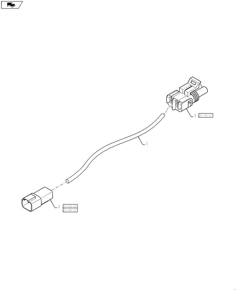 Схема запчастей Case IH 4430 - (55.100.27) - CENTER SECTION BOOM LIGHT HARNESS (55) - ELECTRICAL SYSTEMS