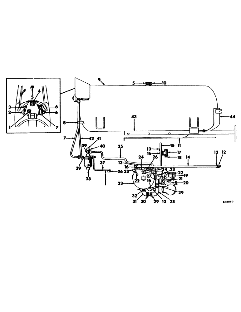 Схема запчастей Case IH 660 - (052) - FUEL SYSTEM, FUEL TANK, SUPPORT AND PIPING, L.P. GAS ENGINE TRACTORS (02) - FUEL SYSTEM