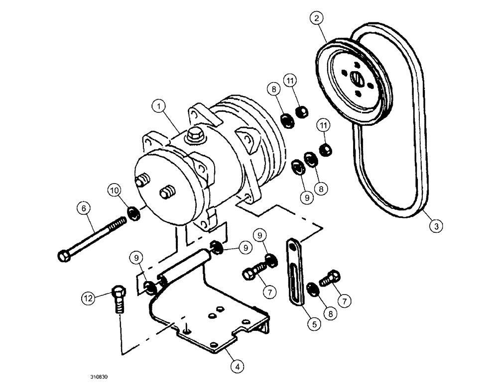 Схема запчастей Case IH SPX3185 - (03-068) - ENGINE - A/C COMPRESSOR PACKAGE (01) - ENGINE