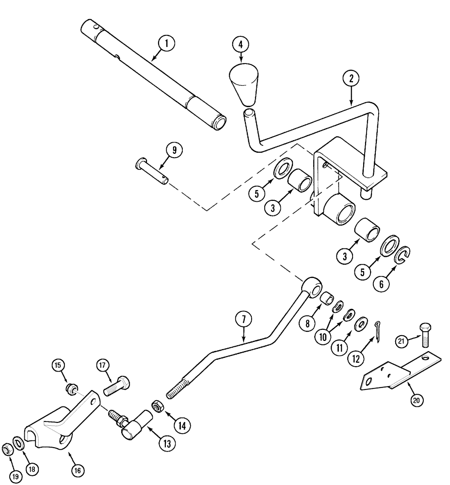 Схема запчастей Case IH C50 - (06-25) - RANGE SHIFT CONTROLS, WITH FORWARD AND REVERSE (06) - POWER TRAIN