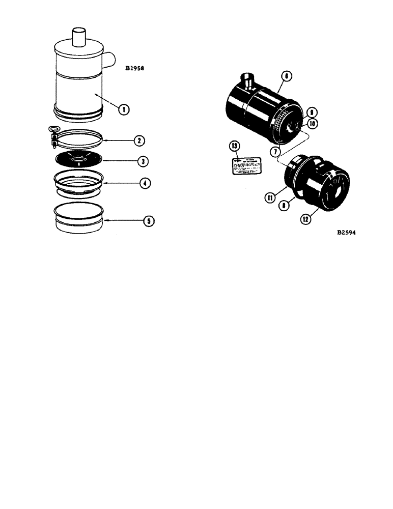 Схема запчастей Case IH 1060 - (318) - F86313 AIR CLEANER (10) - ENGINE