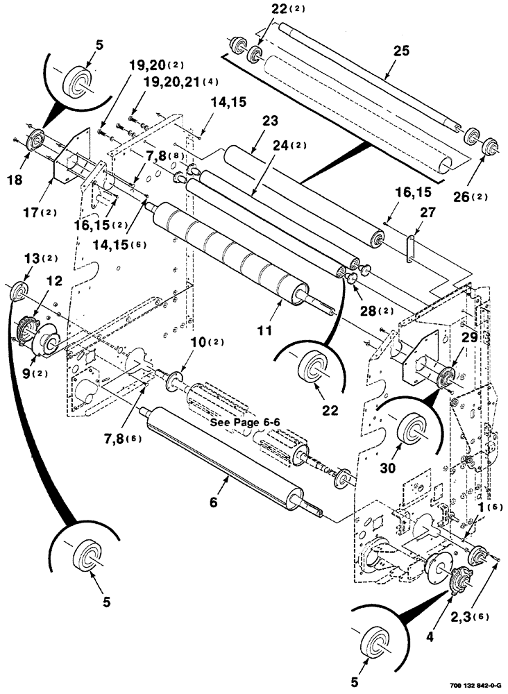 Схема запчастей Case IH RS561 - (06-004) - ROLLER ASSEMBLIES (UPPER) (S.N. CFH0156400 AND LATER) (13) - FEEDER