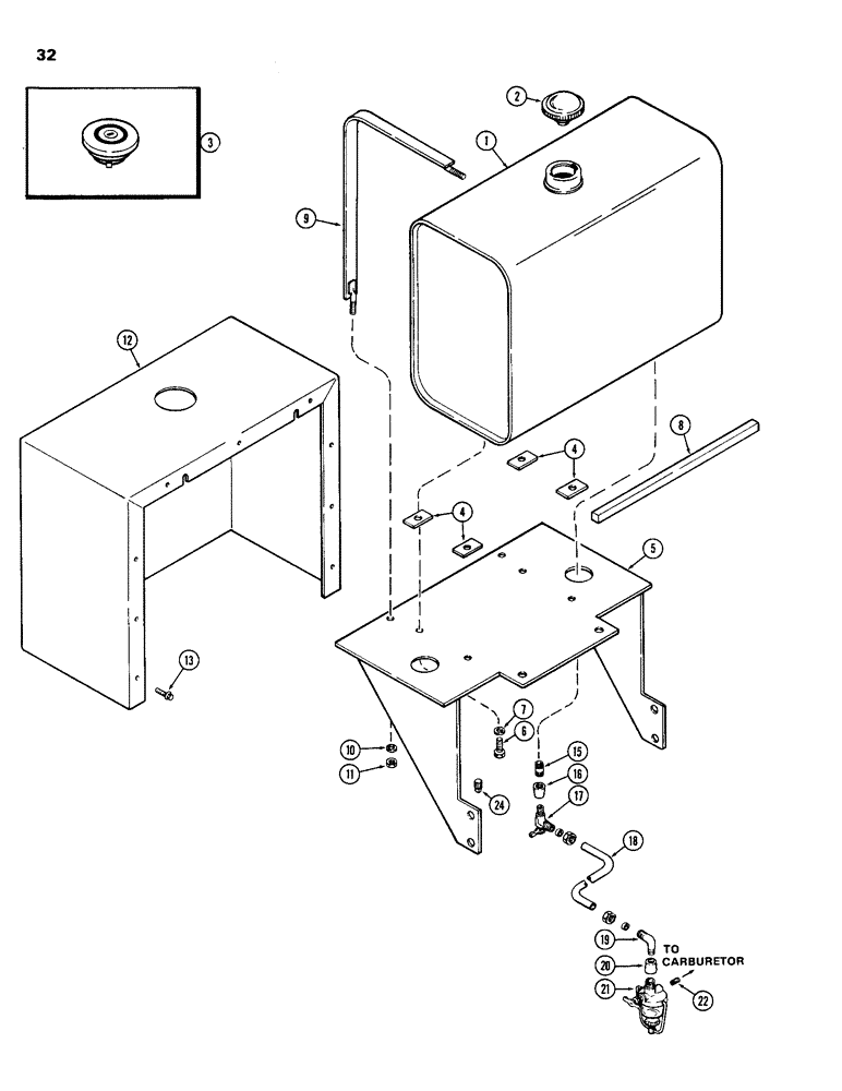 Схема запчастей Case IH 201 - (32) - FUEL TANK AND LINES 