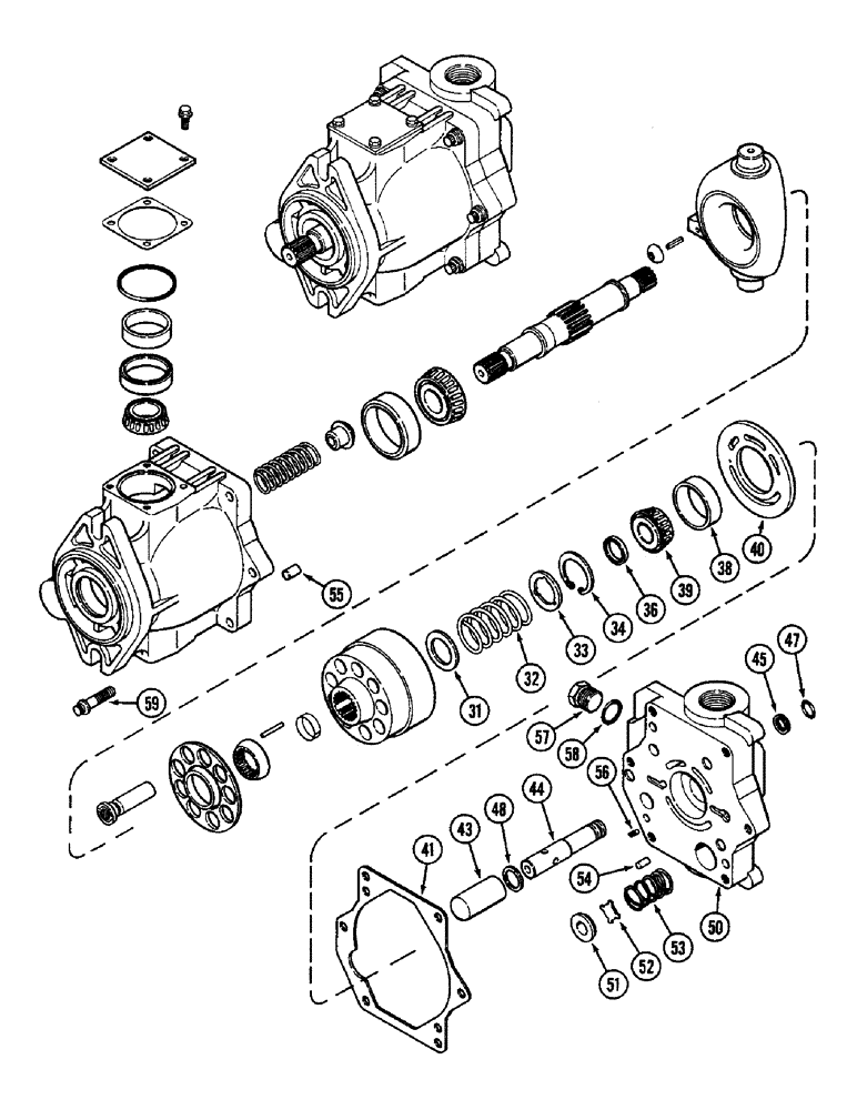 Схема запчастей Case IH 3294 - (8-284) - HYDRAULICS, GEAR AND PISTON PUMP ASSEMBLY (CONTD) (08) - HYDRAULICS