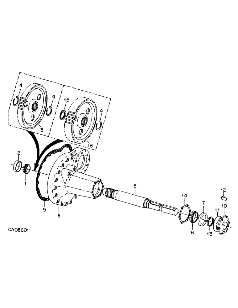 Схема запчастей Case IH 3088 - (07-22) - DRIVE TRAIN, REAR DRIVE AXLE, 3088, 3288 AND 3688 TRACTORS (04) - Drive Train