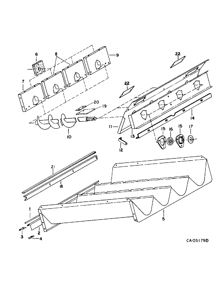 Схема запчастей Case IH 1470 - (23-01) - AUGER BED, SHOE AND SHOE SIEVE, AUGER BED Grain Pan, Shoe & Shoe Sieve