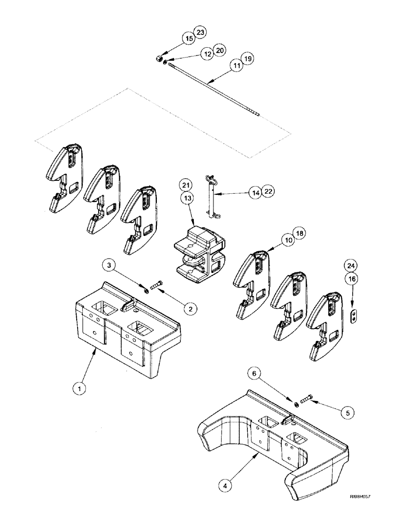 Схема запчастей Case IH MX200 - (9-008) - FRONT WEIGHTS, EUROPE ONLY (09) - CHASSIS/ATTACHMENTS