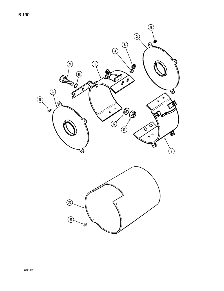 Схема запчастей Case IH 7150 - (6-130) - FRONT DRIVE CLUTCH SHIELDS (06) - POWER TRAIN