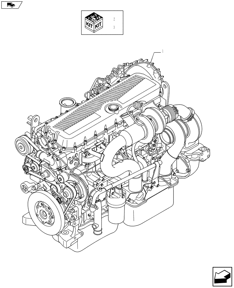 Схема запчастей Case IH F3DFE613B A002 - (10.001.01) - ENGINE ASSY (504381486) (10) - ENGINE