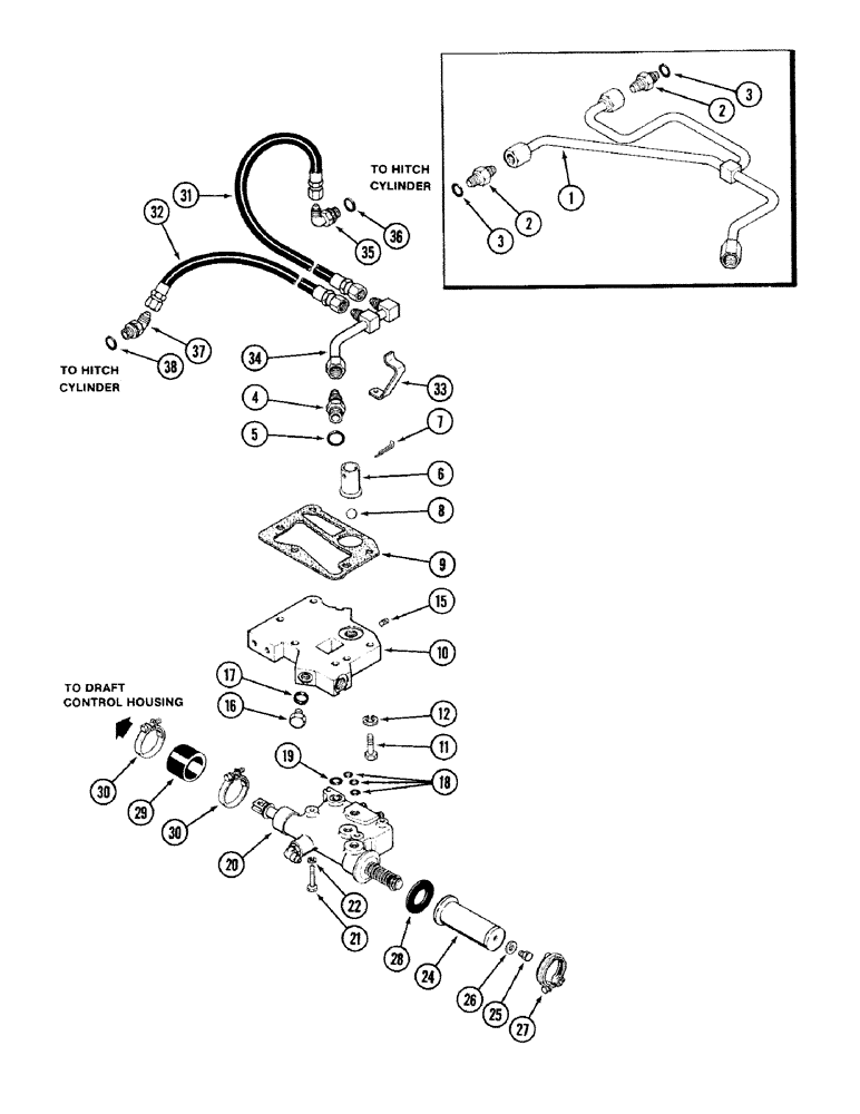 Схема запчастей Case IH 2394 - (8-118) - HITCH SYSTEM, DEPTH AND POSITION VALVE, MANIFOLD AND TUBES (08) - HYDRAULICS