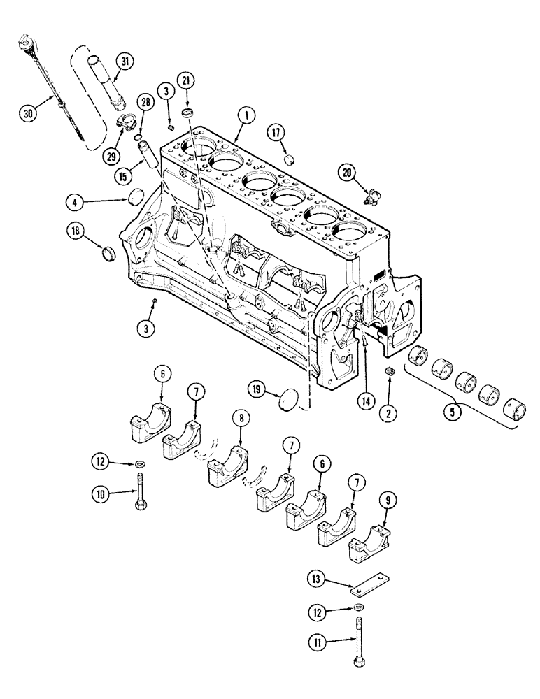 Схема запчастей Case IH 2394 - (2-34) - CYLINDER BLOCK, 504BDT DIESEL ENGINE (02) - ENGINE