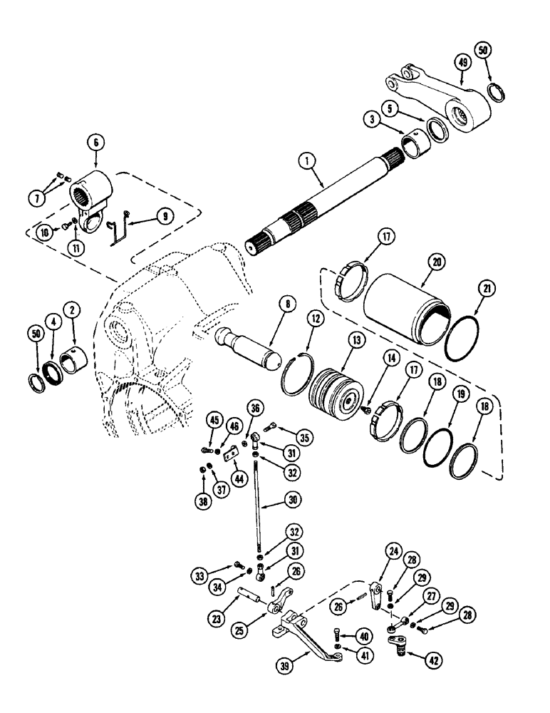 Схема запчастей Case IH 3294 - (8-346) - HITCH ROCKSHAFT AND PISTON (08) - HYDRAULICS