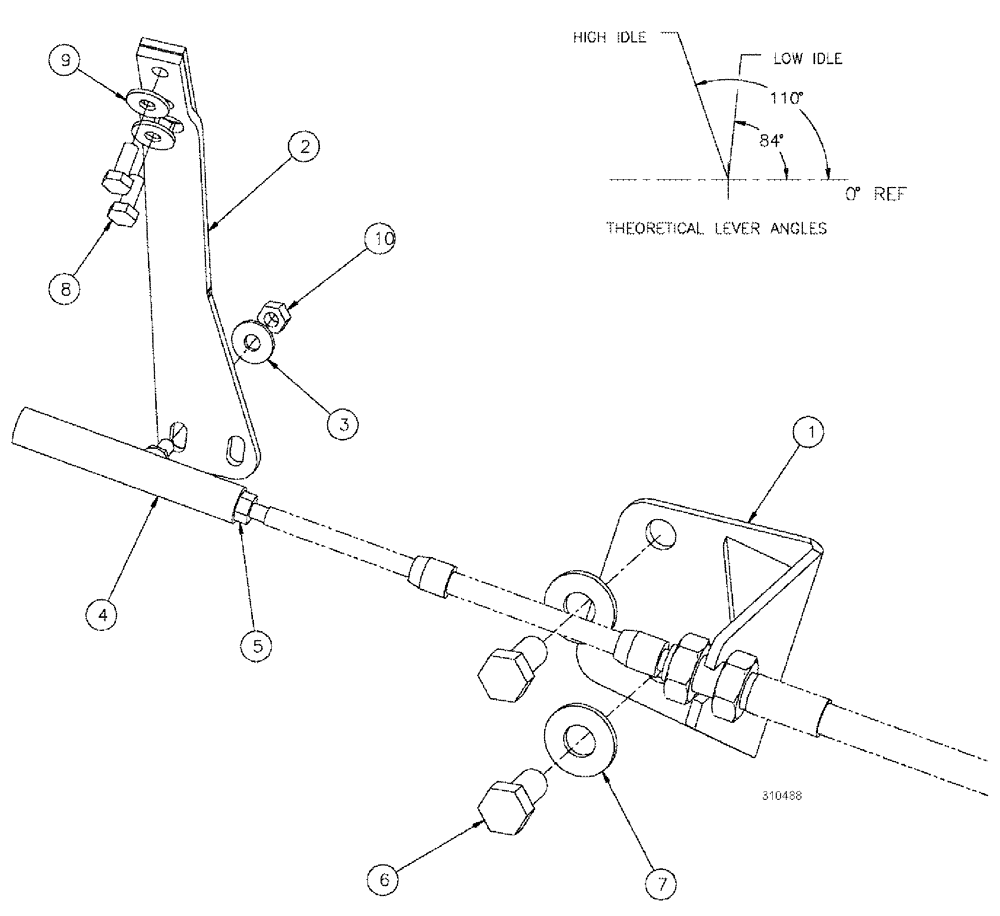 Схема запчастей Case IH 3210 - (03-039) - THROTTLE CABLE ASSEMBLY (01) - ENGINE