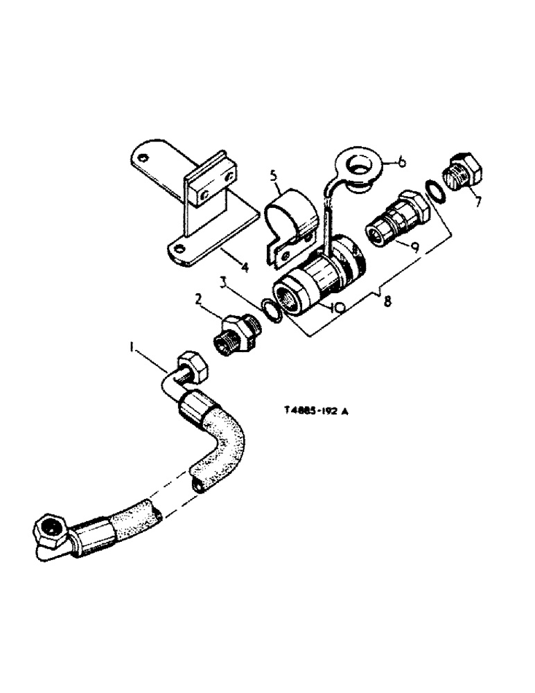 Схема запчастей Case IH 444 - (5-16) - SELF SEALING COUPLING ATTACHMENT, SINGLE BREAKAWAY (08) - HYDRAULICS